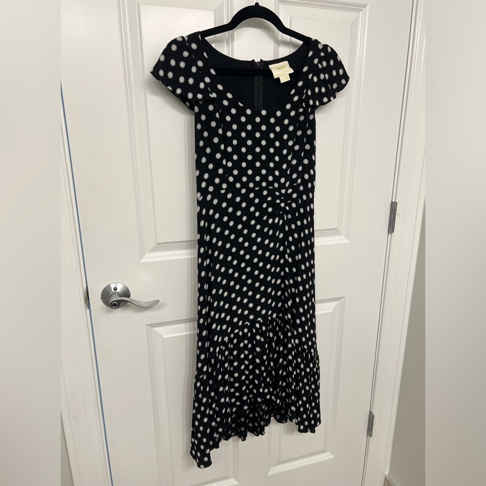 Anthropologie Maeve Gathered Polka Dot Dress - Picture 4 of 7